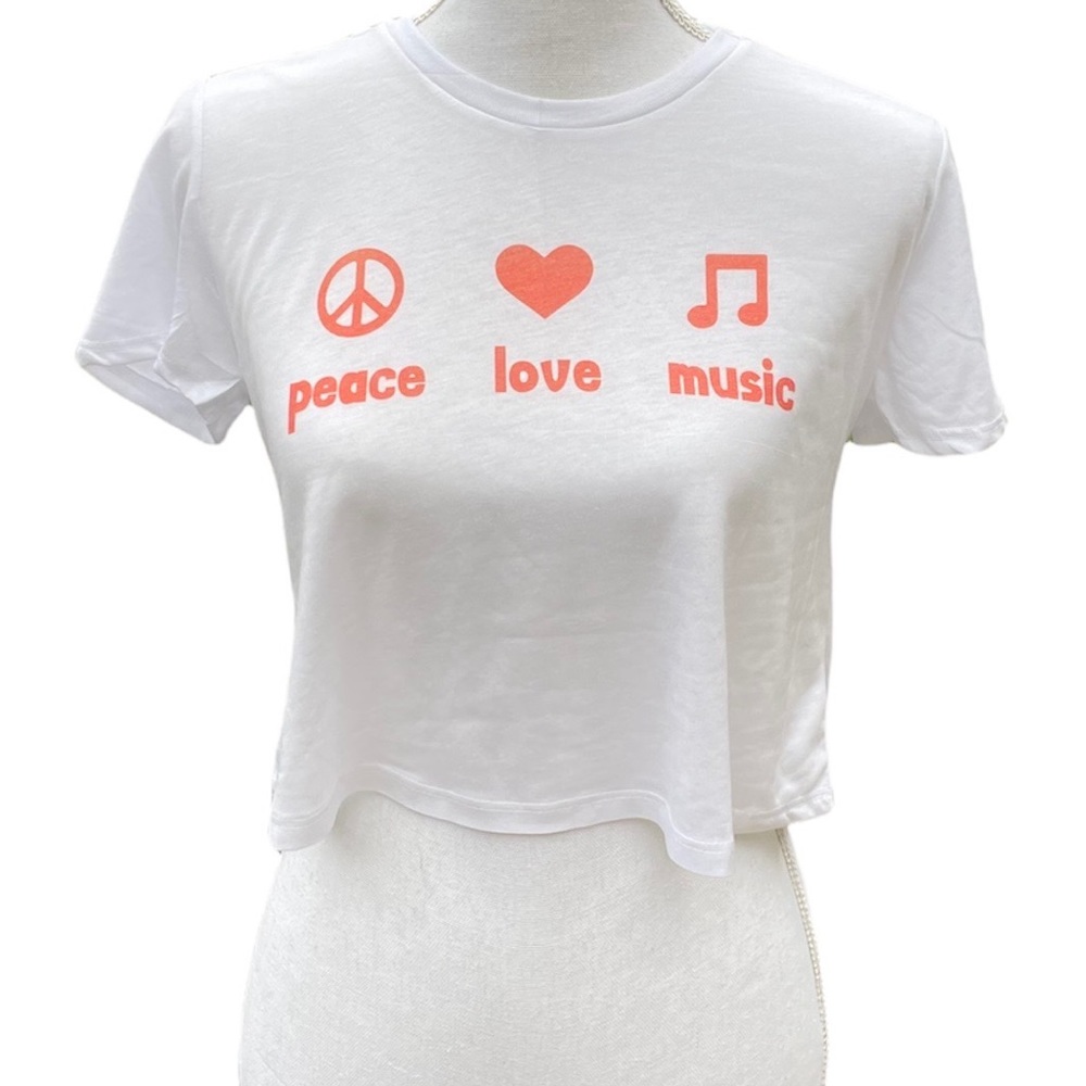 Peace, Love, & Music Crop Top